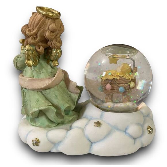 Vintage Precious Moments by Enesco 1999 Angel Playing Harp Water Globe - Picture 2 of 8